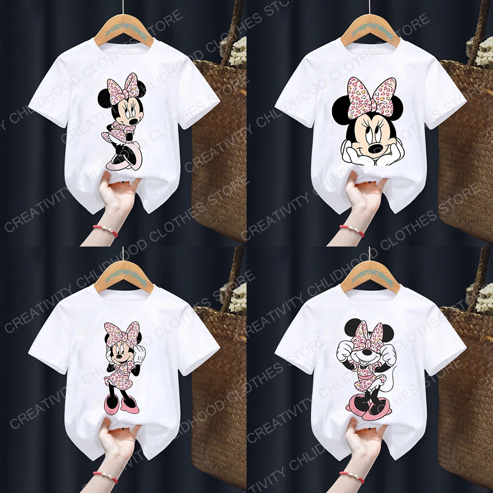 Top Trends: Minnie Children T-shirt Kawaii Disney T Shirt Floral Mickey Mouse Anime Cartoon Casual Clothes Kid Girl Boy Short Sleeve Top Tee Shoppable Styles