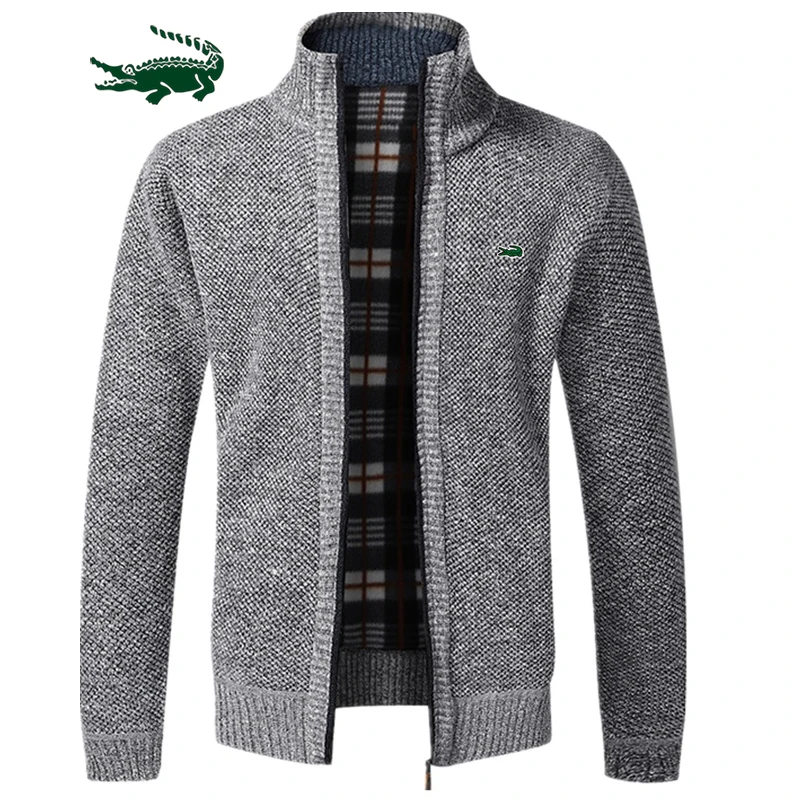 Top Trends: High Quality Men&#039;s Autumn And Winter New Plush And Thick Zippered Sweater Jacket, Business Casual Warmth Color Matching Jacket Shoppable Styles