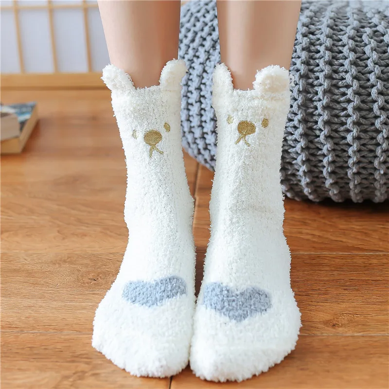 Top Trends: Winter Funny Animal Cute Fuzzy Socks Women Thick Cartoon Sock Cotton Warm Fluffy Home Floor Hosiery Calcetines House Mujer Shoppable Styles