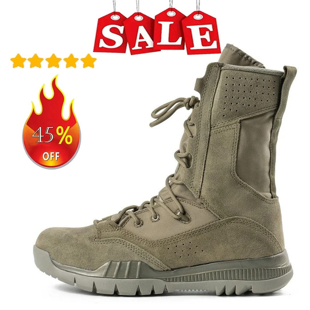 Top Trends: Men's Outdoor Combat Boots Mountaineering Training Shoes Lightweight Waterproof Tactical Boots Hiking Mesh Military Shoes Shoppable Styles