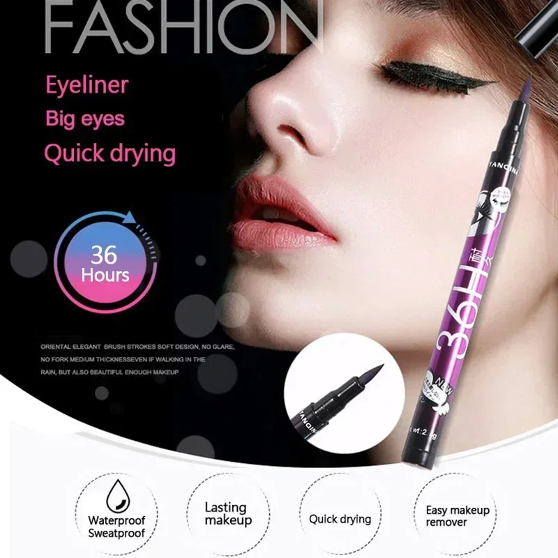 Top Trends: Black Liquid Eyeliner Waterproof Eyeliner Pencil 36H Long-Lasting Liquid Eye Liner Pen Quick-Dry No Blooming Cosmetics Tool Shoppable Styles - Image 2