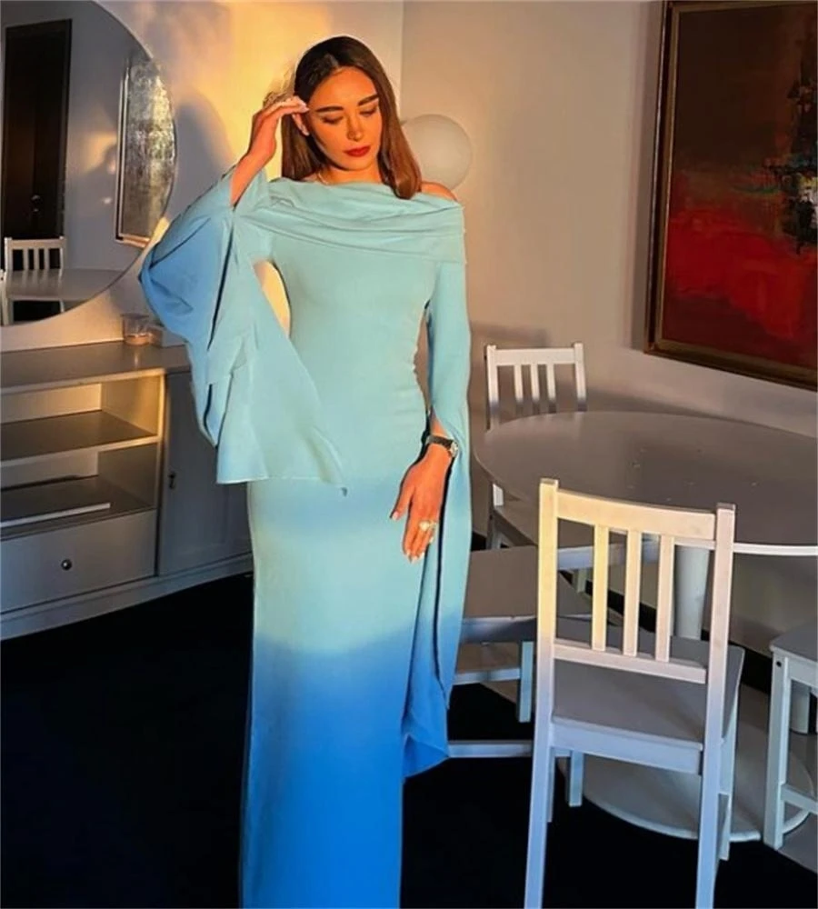 Top Trends: Oissle Ruched Bateau Neck Evening Dresses Long Sleeves Robe De Soiree Zipper Back Mermaid Prom Party Special Occasion Dress Shoppable Styles