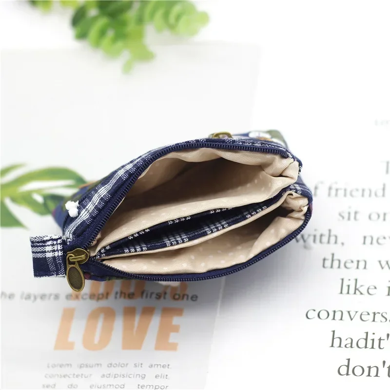 Top Trends: Fashion Flower Multi-layer Cotton Fabric Coin Purse Women Card Wallet Small Change Bag Retro Canvas Female Hand Purses Pouch New Shoppable Styles - Image 6