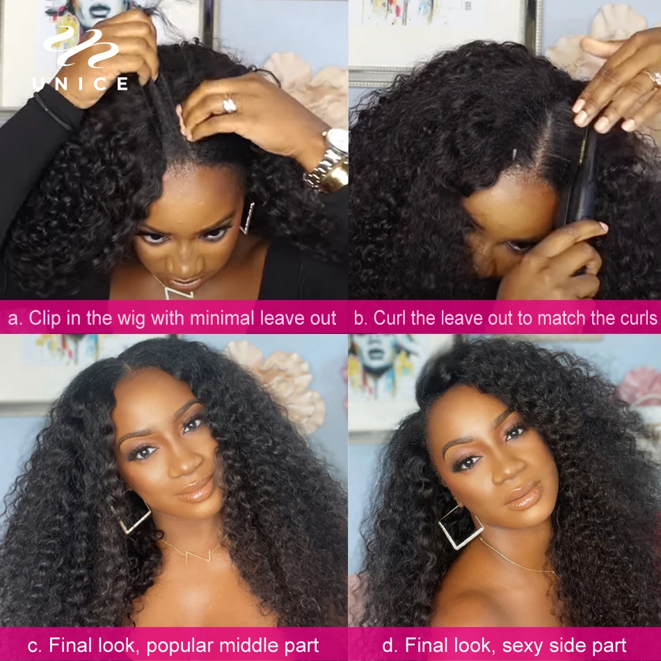 Top Trends: UNice V Part Wig Deep Curly Human Hair Wigs Upgrade U Part Wig No Glue No Leave Out Upart Wig Human HairBlend With Your Hairline Shoppable Styles - Image 4