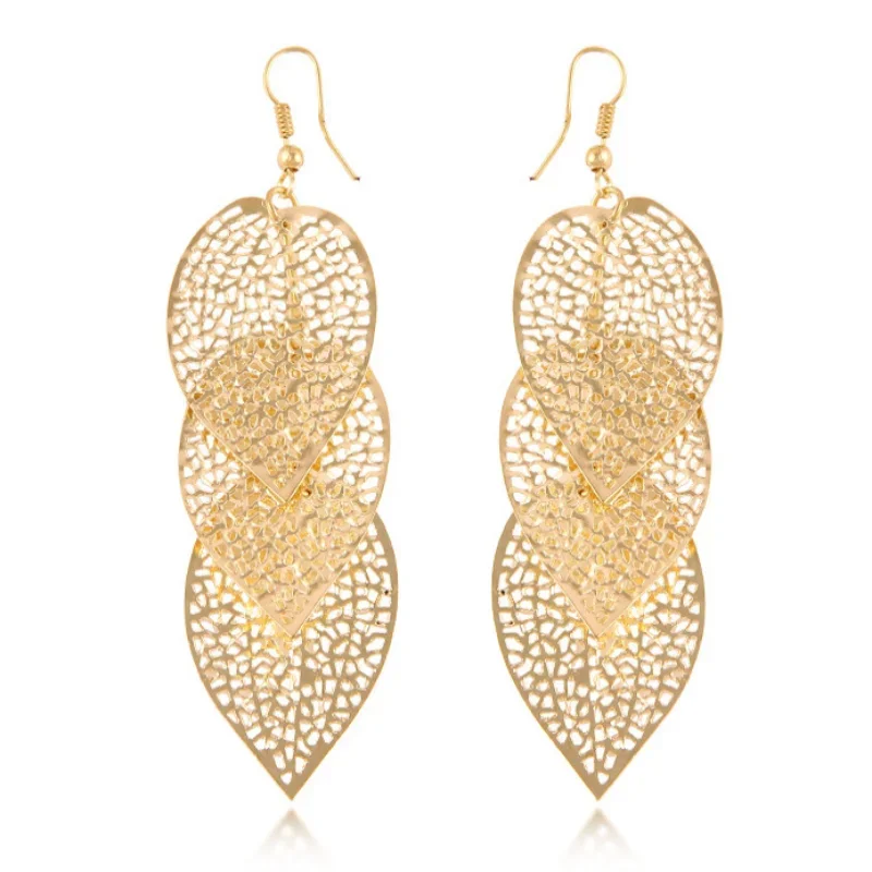 Top Trends: Delysia King European And American Fashion Hollow Metal Leaf Earrings Shoppable Styles