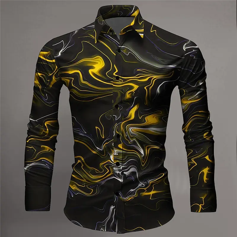 Top Trends: 2024 New Men's Shirt 3d Complex Graffiti Print High Quality Men's Long Sleeved Street Harajuku Blouse Daily Casual Male Clothing Shoppable Styles - Image 2