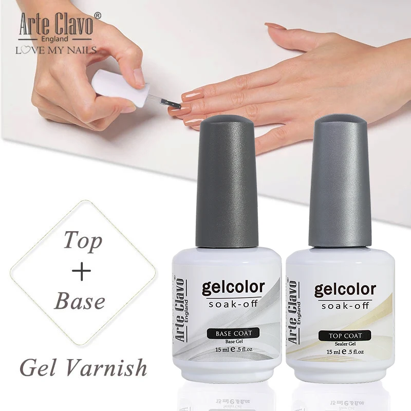 Top Trends: Arte Clavo 15ml Base Coat Gel Top Coat Gel Varnish Nails Art Lacquer Soak Off Gel Base Nail Polish UV LED Nail Primer UV Topcoat Shoppable Styles