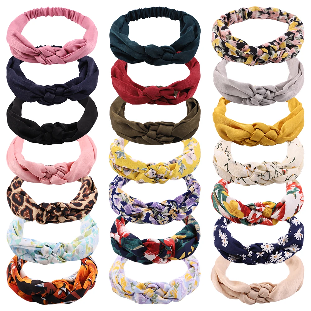 Top Trends: Fairy Printed Floral Headbands For Girls Fashion Leopard Twisted Cross Knot Headwraps Turban Elastic Hairbands Hair Accessories Shoppable Styles