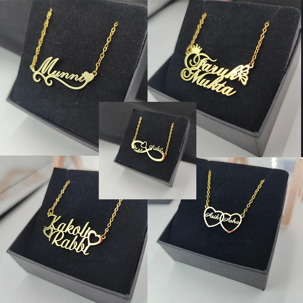 Top Trends: Customized Name Necklaces Personalised For Women Stainless Steel Personalized Necklace Letter Heart Butterfly Pendant Jewelry Shoppable Styles