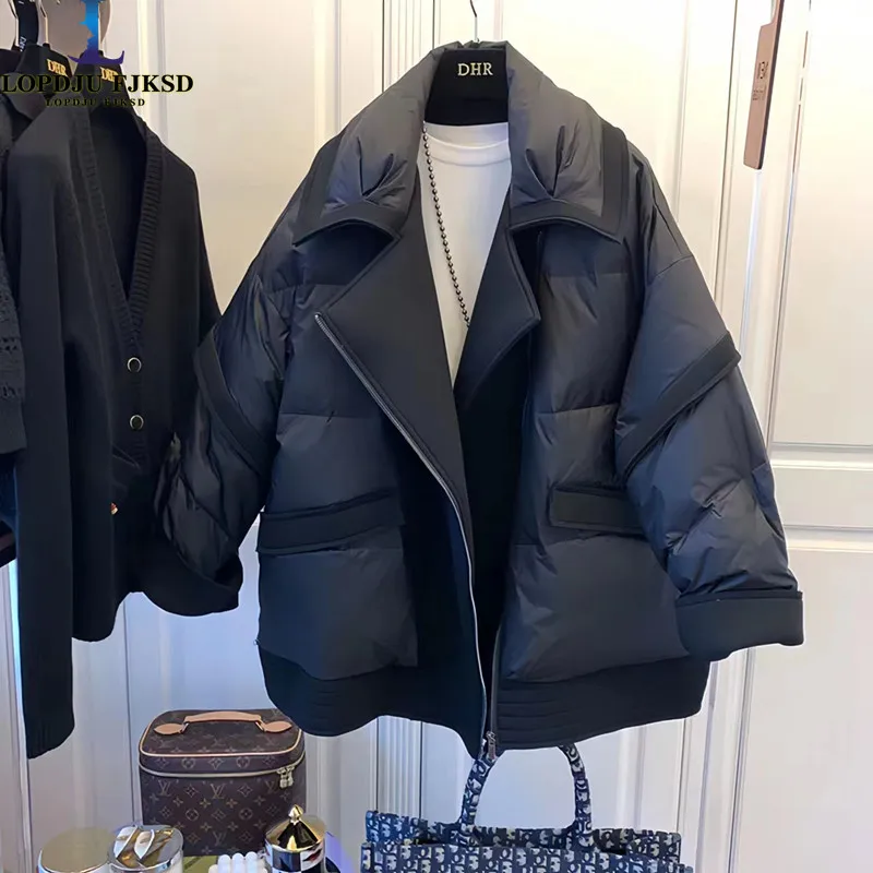 Top Trends: Women&#039;s Korean Style Cotton-Padded Jacket, Suit Collar, Panel Parka, Short Loose Coat, Fashion And Chic Jackets, Winter, New Shoppable Styles