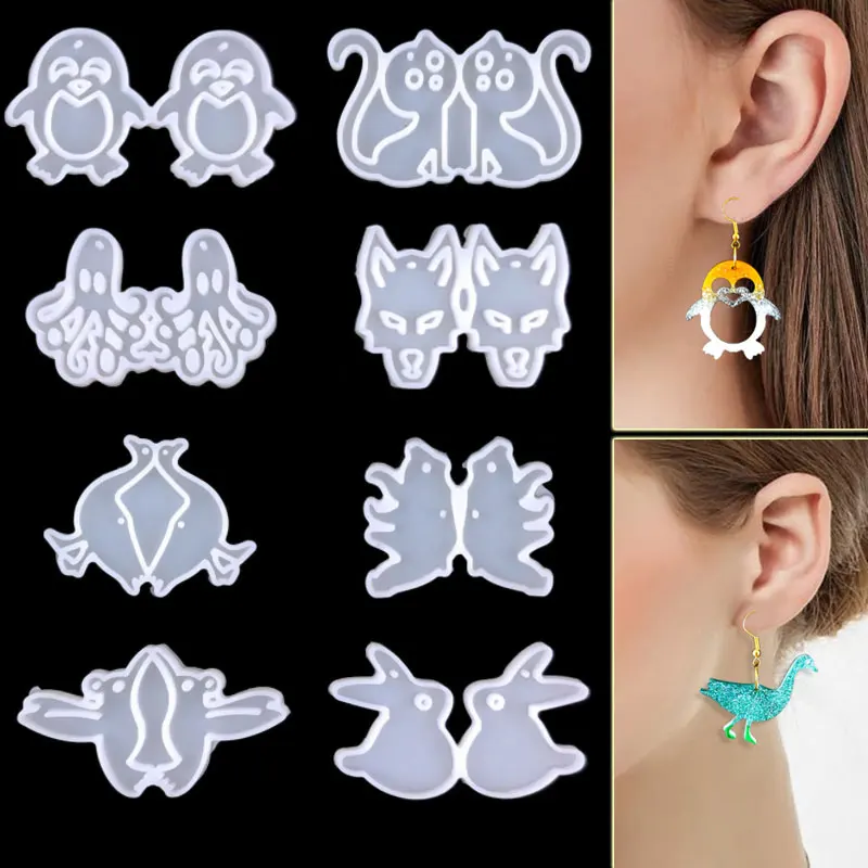 Top Trends: 9 Kinds / animal Earring Pendant Resin Mold DIY Cute Animal Keychain Jewelry Pendant Epoxy Resin Molds Silicon Molds For Resin Art Shoppable Styles