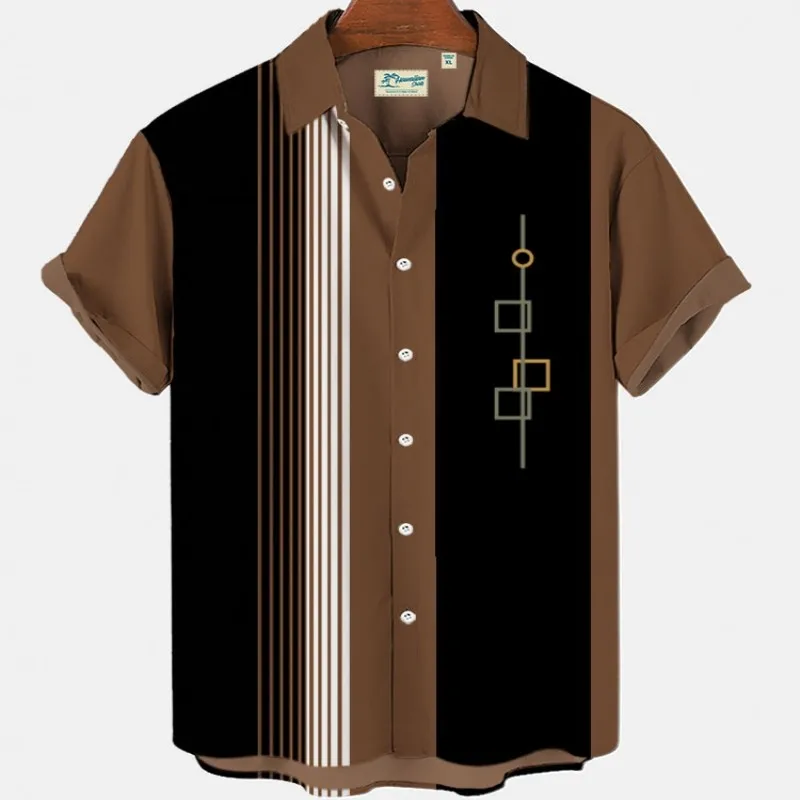 Top Trends: Men Stripe Elegant Blouse Color Printing Idols Clothes Robe Soccer Short Sleeve Casual Social Cufflinks Oversized Fashion Shirts Shoppable Styles