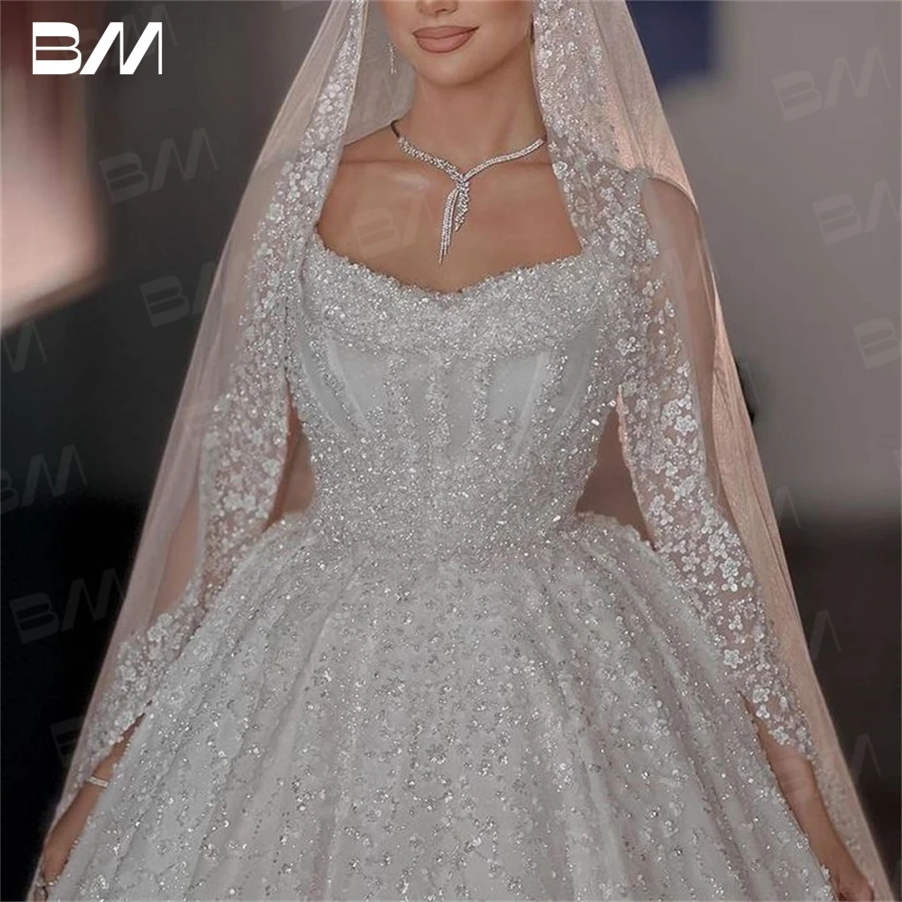 Top Trends: Luxury Hand Beaded Bride Gown Spaghetti Straps A-line Chapel Train Wedding Gown For Women 2024 Bride Dresses Vestidos De Novia Shoppable Styles