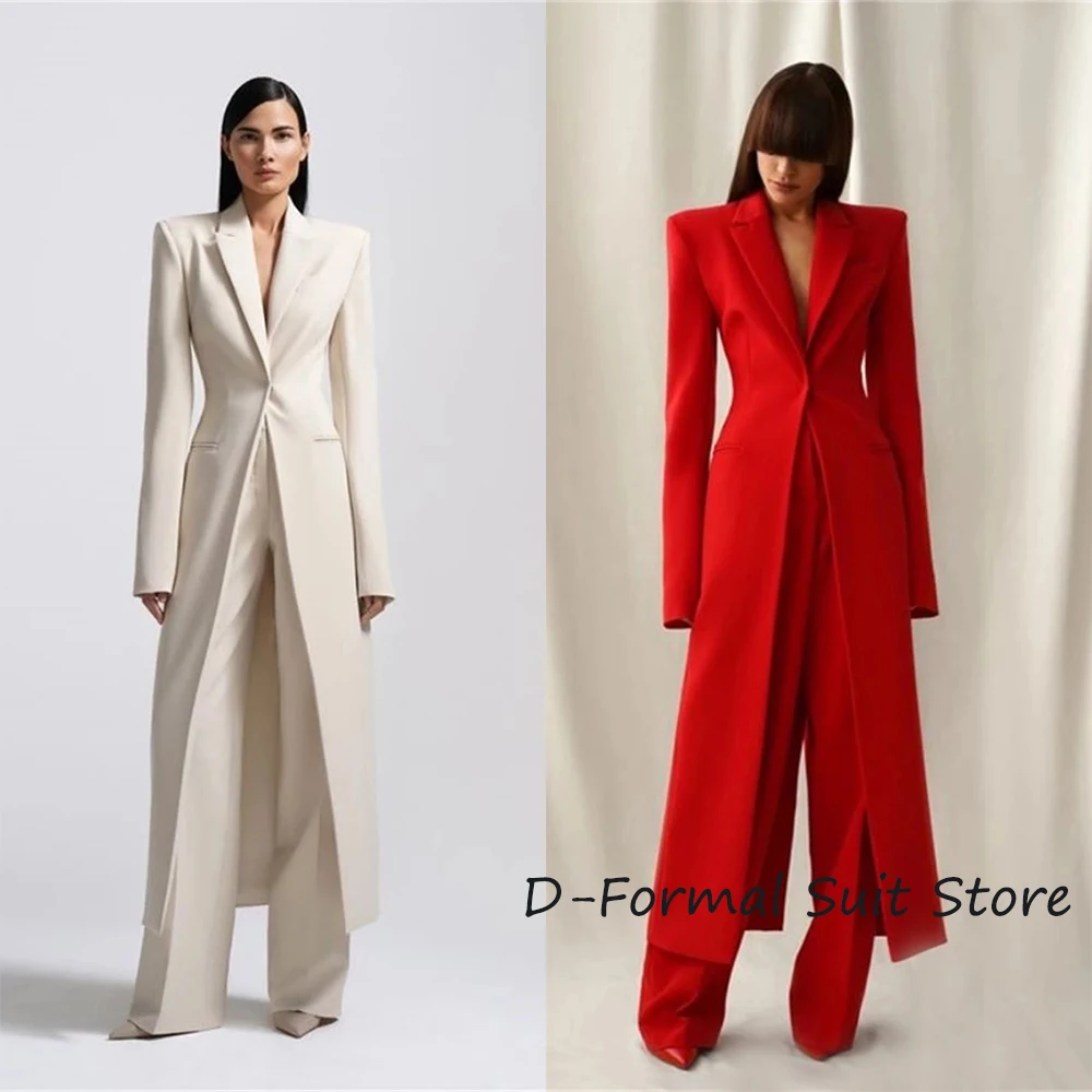 Top Trends: Women's Long 2-piece Suit Jacket+ Pants Slim Fit Short Sets Custom-made 1 Button High Street Luxury Womens Clothing Pant Set Shoppable Styles