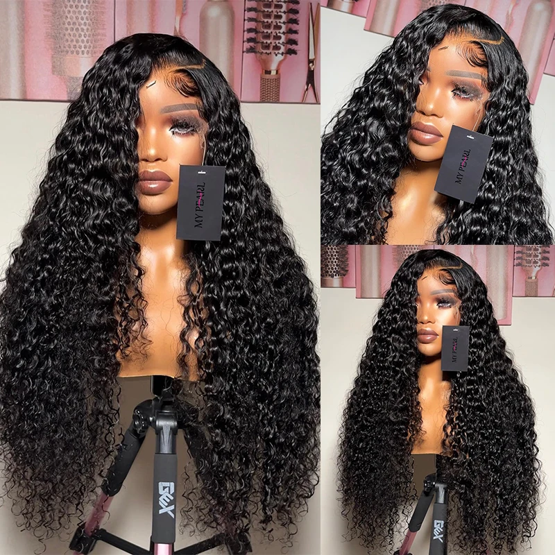 Top Trends: HD Lace Closure Human Hair Wigs 30&quot; Water Wave 5x5 Transparent Skinlike Real HD Lace Closure Wig Pre Plucked Curly Wig For Women Shoppable Styles