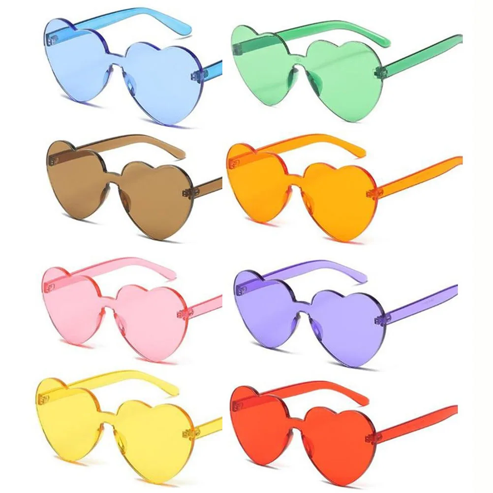 Top Trends: FOENIXSONG Rimless Sunglasses For Women Heart Eyewear Blue Gray Red Green Pink Female Sun Glasses UV400 Eyeglasses Shoppable Styles