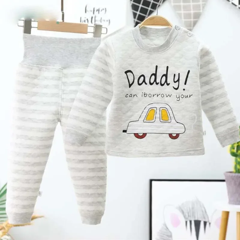 Top Trends: Children Sets Autumn Winter Thermal Underwear Set For Boys Girls Thicken Warm Cotton Kids Clothes Baby Sleeping Clothing Pajamas Shoppable Styles - Image 4