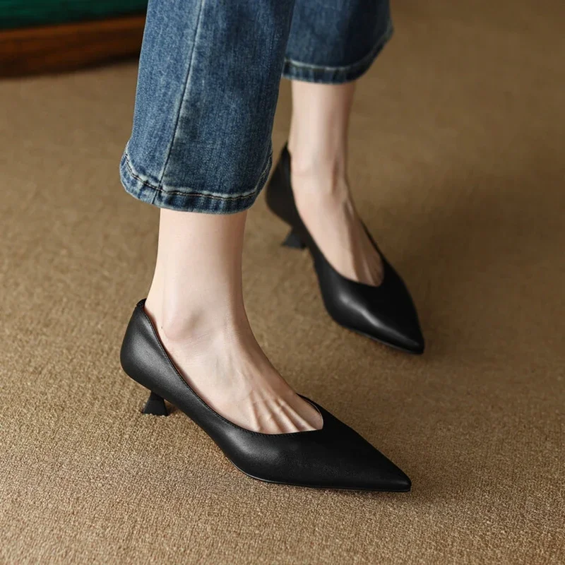 Top Trends: NEW Spring Shoes For Women Pointed Toe Thin Heel Women Pumps Split Leather High Heels Women&#039;s Stiletto Heels Office Ladies Shoes Shoppable Styles