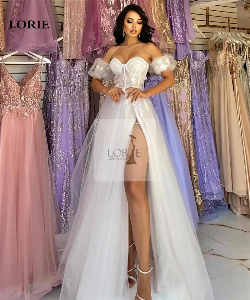 Top Trends: LORIE Boho Wedding Dresses A Line Sweetheart Neck Appliqued Lace Bride Dress Side Split Wedding Gowns 2023 Shoppable Styles - Image 3