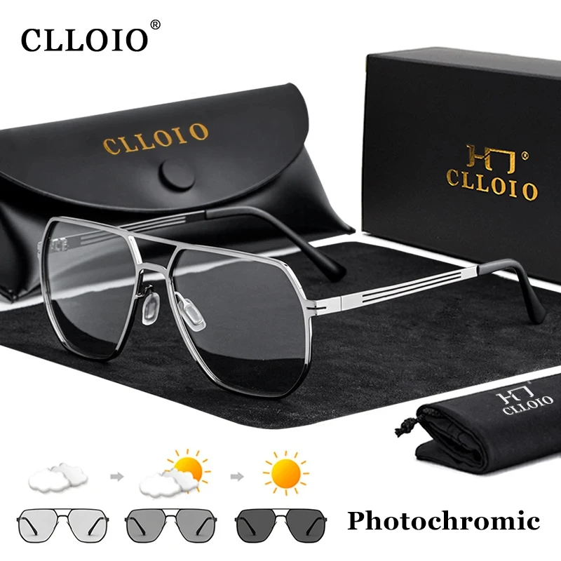 Top Trends: CLLOIO Fashion High Quality Photochromic Sunglasses Men Women Polarized Sun Glasses Chameleon Anti-glare Driving Oculos De Sol Shoppable Styles