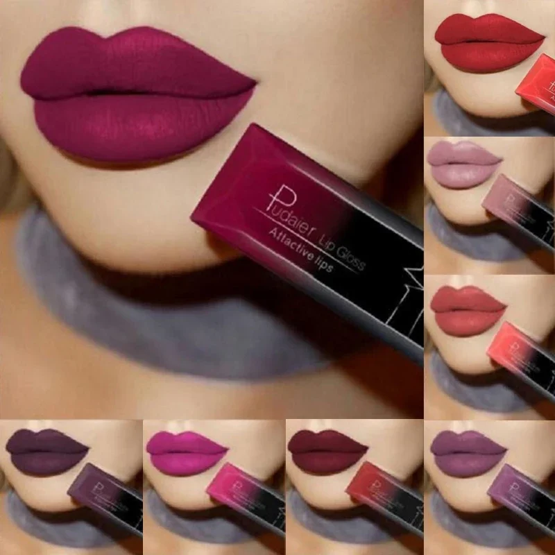 Top Trends: Matte Velvet Lip Gloss Lipstick Glossy Nude Sexy Red Lip Tint 21 Colors Waterproof Long Lasting Women Fashion Lips Makeup 1PCS Shoppable Styles