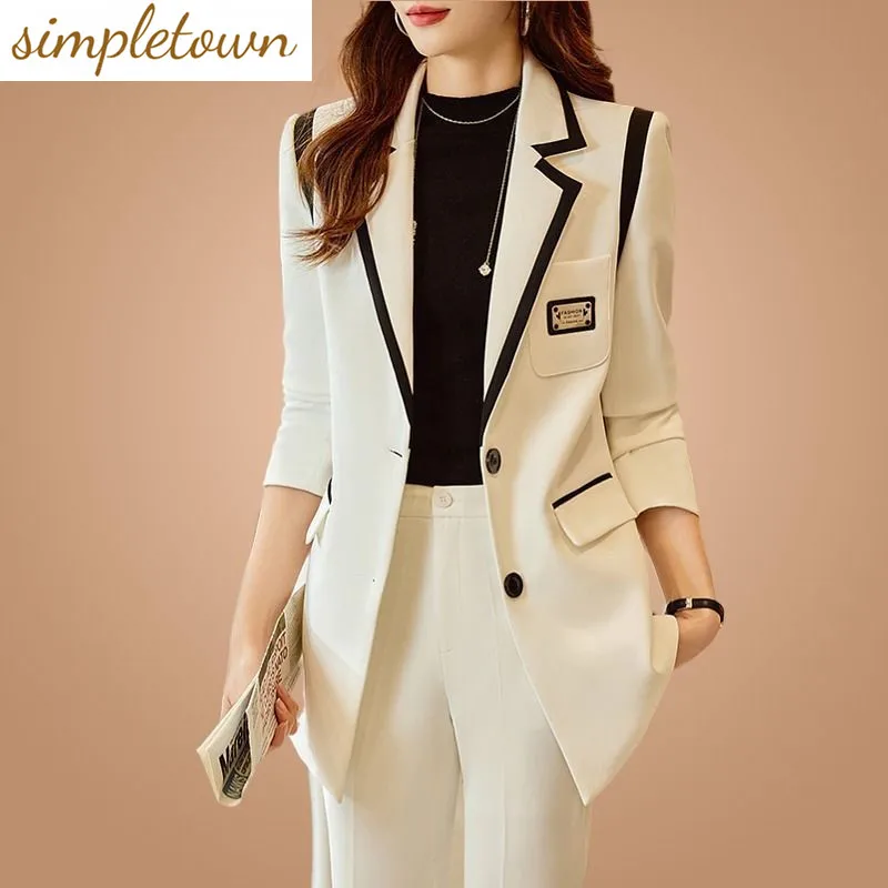 Top Trends: Spliced Jacket Blazer Casual Wide Leg Pants Two-piece Elegant Women&#039;s Pants Set Summer Office Business Set Outfits Clothing Shoppable Styles