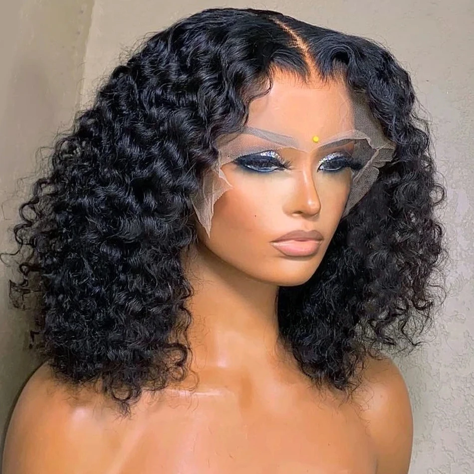 Top Trends: Short Curly Bob Wig Deep Water Wave Lace Front Human Hair Wigs For Women Pre Plucked Brazilian Glueless 13x4 Lace Front Wig Shoppable Styles