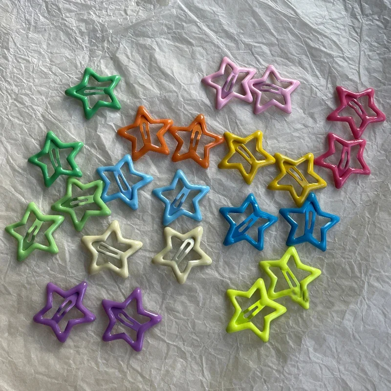 Top Trends: 2 / 10Pcs Colorful Girl Star BB Hair Clip Cute Metal Silver Star Hair Clips Side Barrettes Hair Grip Y2K Hair Accessories Headwear Shoppable Styles - Image 3