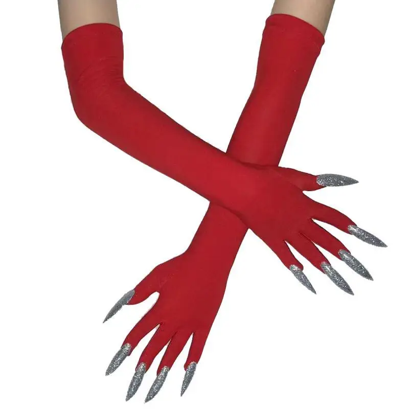 Top Trends: Cool Halloween Long Gloves Ghost Claw Dress Up Gloves Fashion Red Long Nails Cosplay Halloween Funny Gloves C068 Shoppable Styles - Image 4