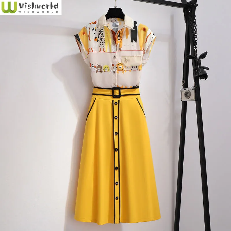 Top Trends: 2022 New Summer Korean Women&#039;s Suit With Slim Waist And Age Reduction Fashion Top Skirt Two Piece Elegant Women&#039;s Skirt Suit Shoppable Styles