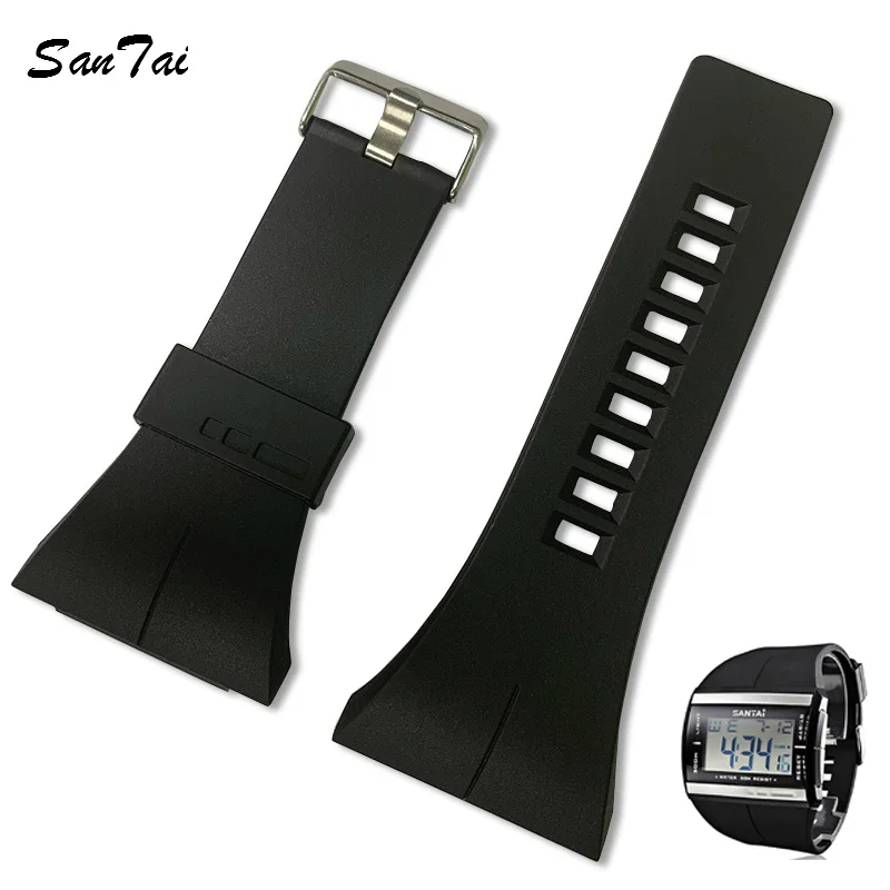 Top Trends: SanTai Watchband 30mm Silicone Rubber Watch Strap Bands Waterproof Watchband Belt Accessories Shoppable Styles