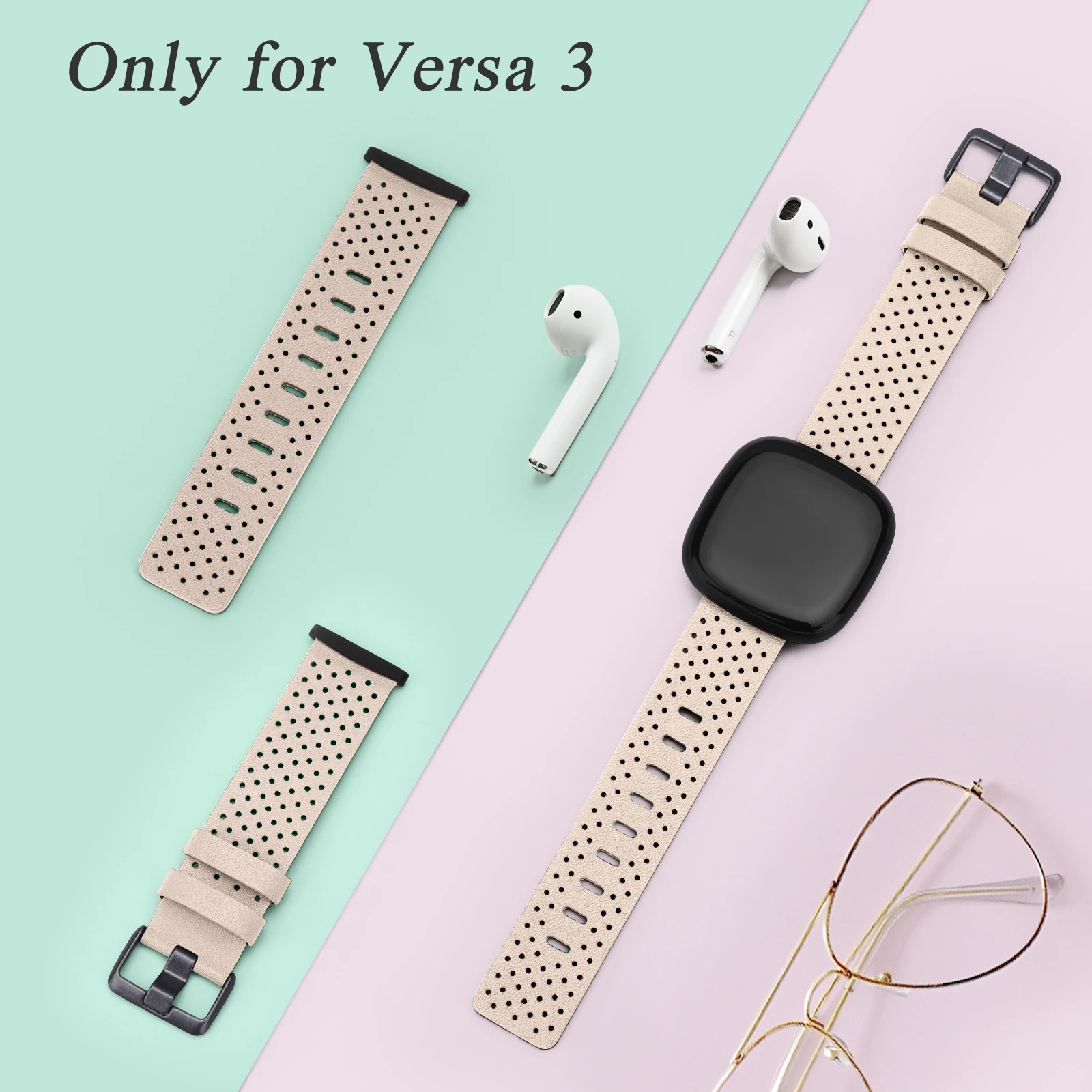 Top Trends: 100% Leather Strap For Fitbit Versa 3 / Versa 4 Band Bracelet Watchband For Fitbit Versa 3 / Versa 4 / Sense / Sense 2 Strap Wristband Shoppable Styles - Image 5