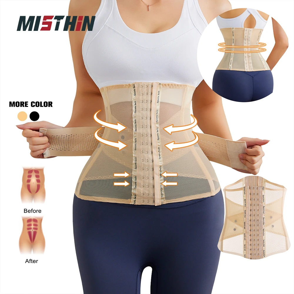 Top Trends: MISTHIN Invisible Double Belt Corset Transparent Summer Shaper Slimming Sheath Woman Flat Belly Waist Trainer Tight Shapewear Shoppable Styles