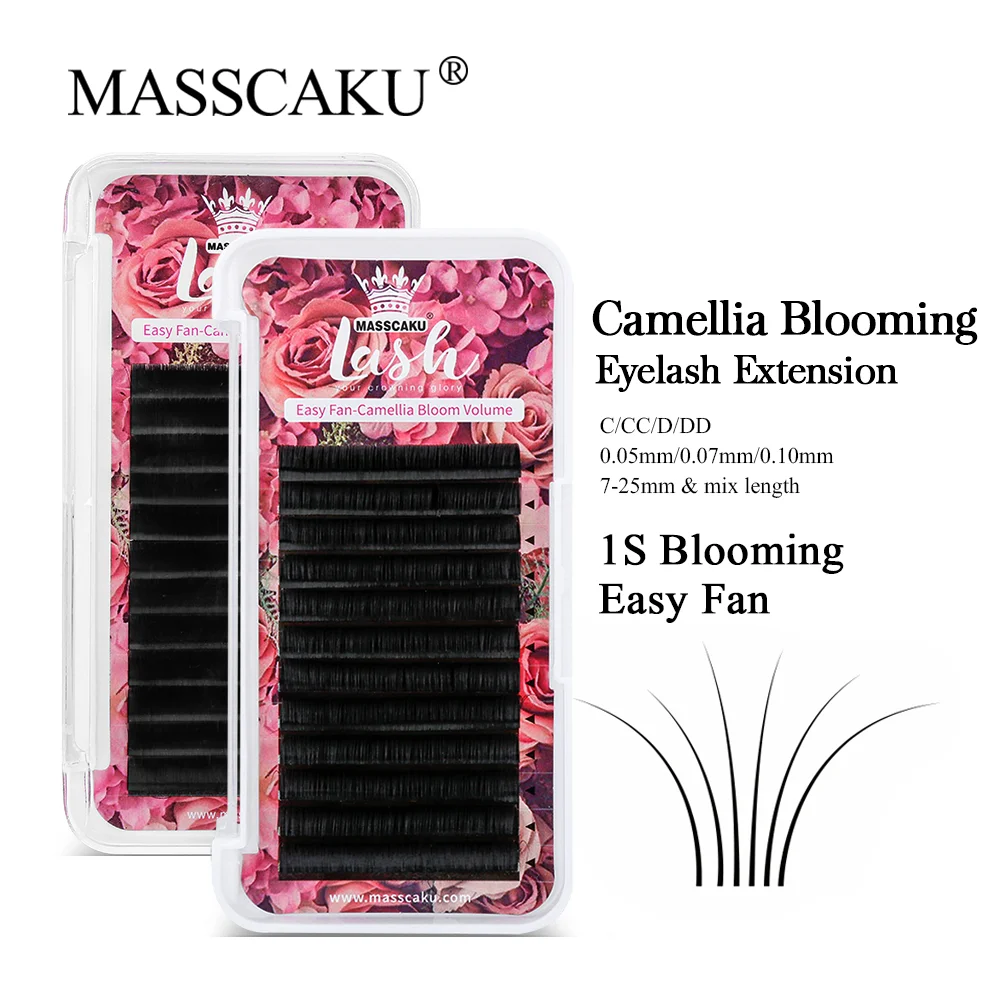 Top Trends: MASSCAKU Russian Camellia Easy Fanning False Eyelashes Extensions Natural High Quality Rapid Blooming Cilia Silk Lashes Shoppable Styles