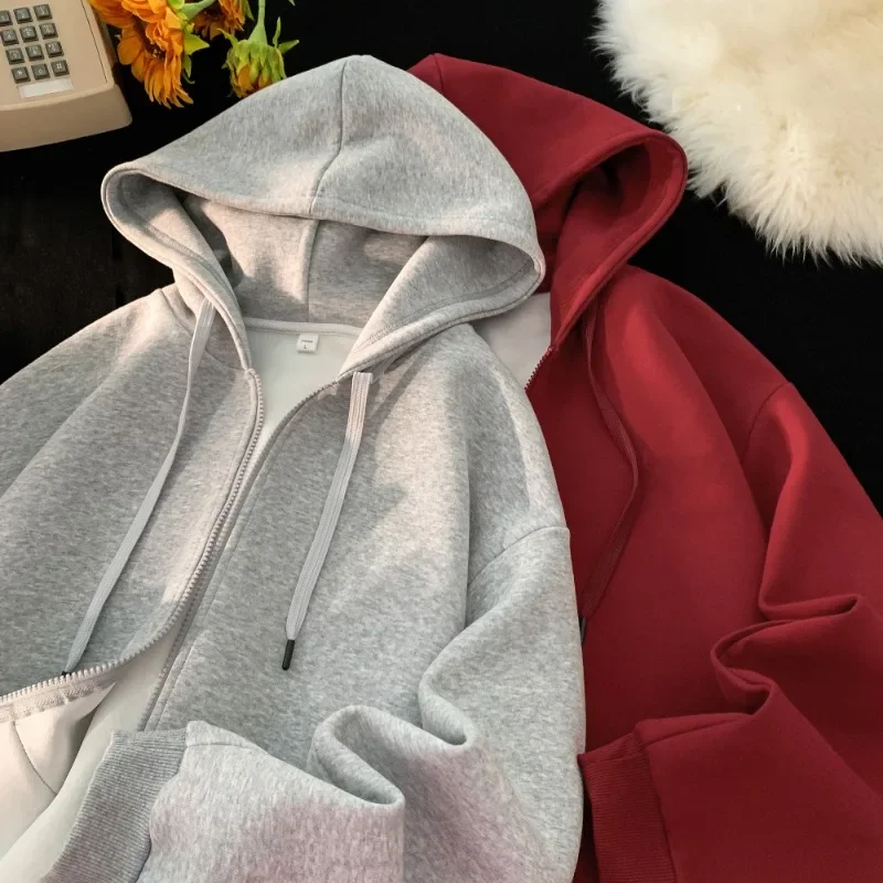 Top Trends: Zip Hooded Sweatshirt Coat For Men Cotton Hoodie Basic Solid Color Casual Unisex Hoodies Male Clothing Shoppable Styles