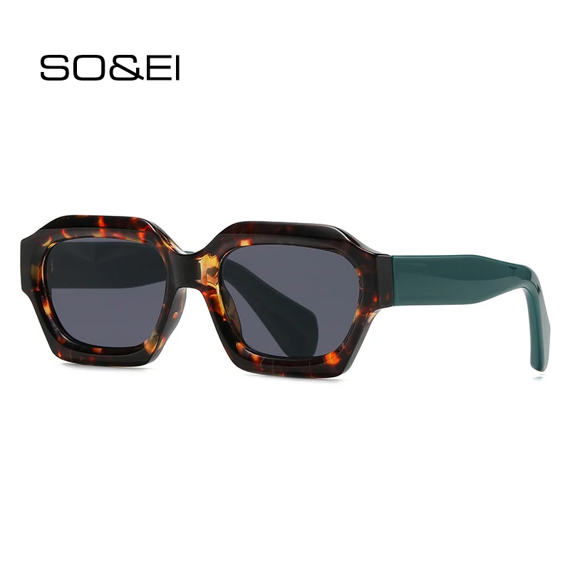 Top Trends: SO&amp;EI Square Men Trending Gradient Sunglasses Shades UV400 Retro Polygon Women Orange Sun Glasses Shoppable Styles