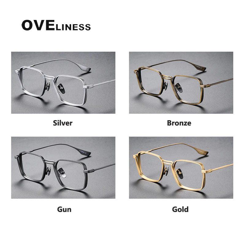 Top Trends: Fashion Pure Titanium Glasses Frame Men Women Optical Male Eyeglasses Frames Myopia Prescription Eye Glasses Full Metal Eyewear Shoppable Styles - Image 5