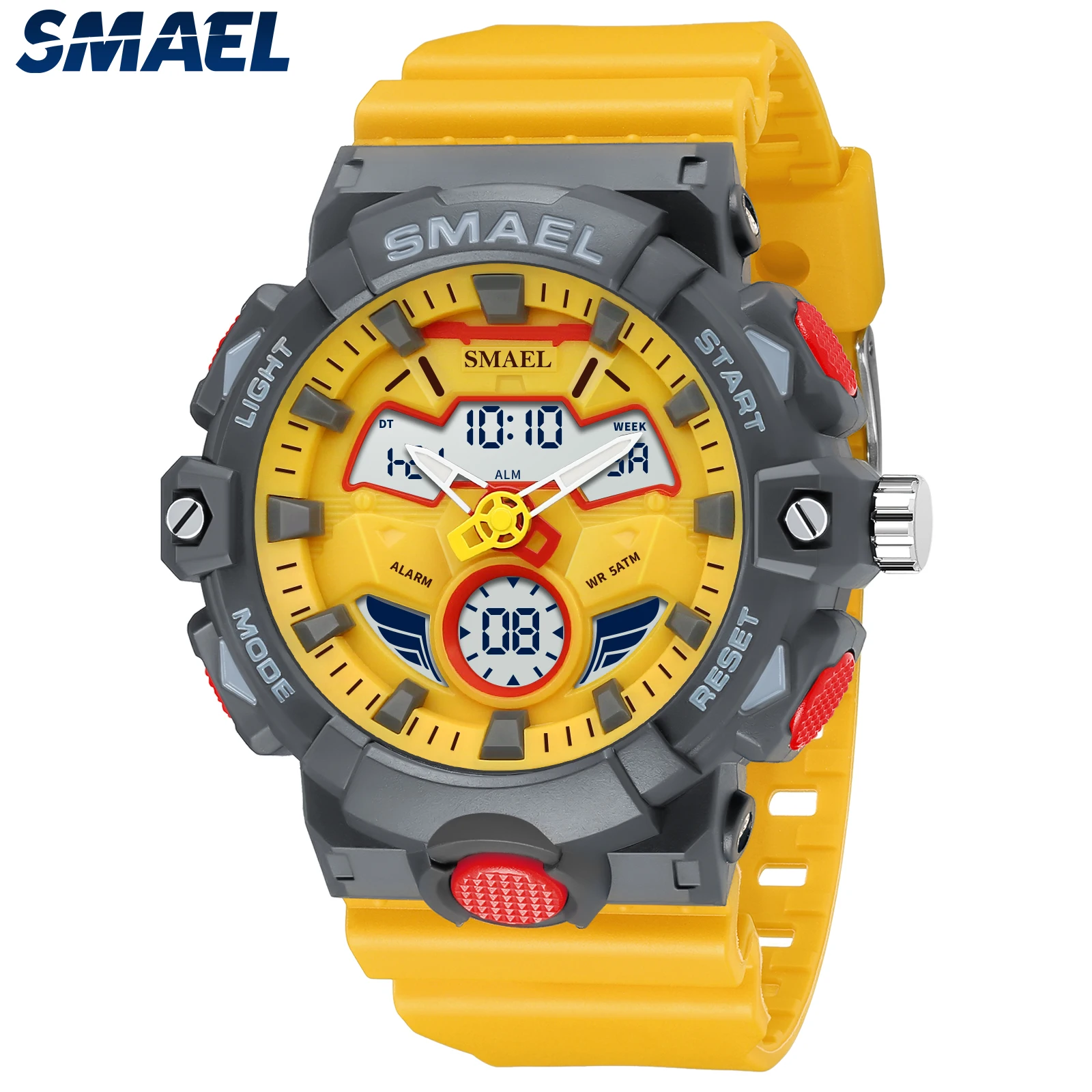 Top Trends: Men Sport Watches SMAEL Original Wristwatches Dropshipping Brand 50M Waterproof Clock 8085 Alarm Young Yellow New Quartz Watch Shoppable Styles