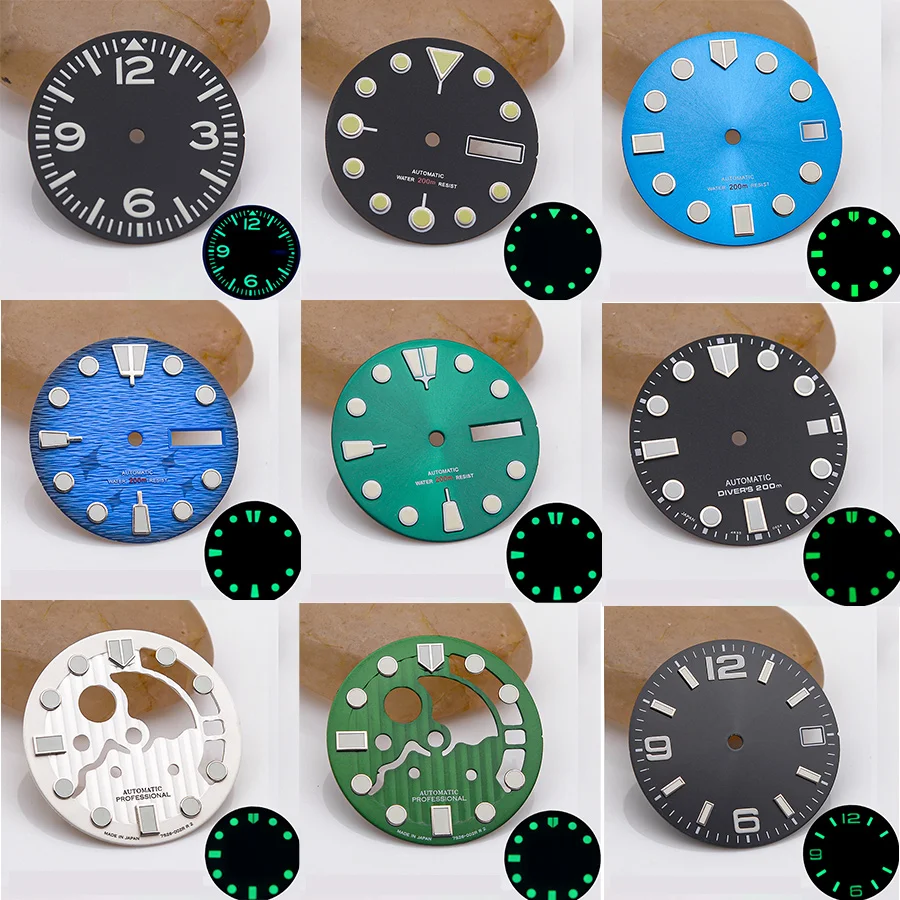 Top Trends: 28.5mm Watch Dial NH35 NH36 Dial Fit Seiko SKX007 SPRD 6105 Tuna SPB185 SPB187 Watch Cases Feet 3.0 3.8 4.1 Green Luminous Dial Shoppable Styles