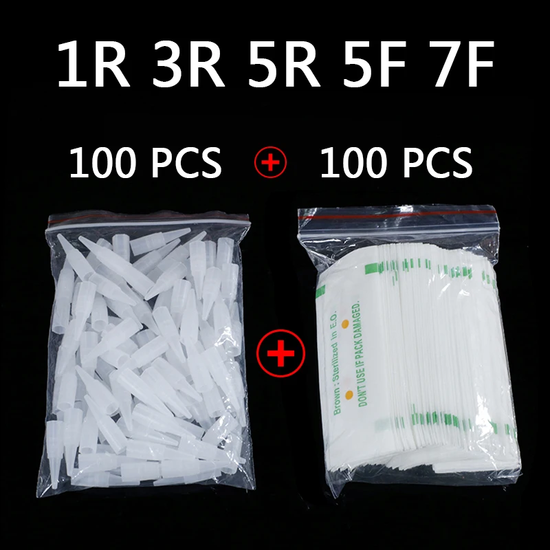 Top Trends: 100PCS 1R 3R 5R 5F 7F PMU Needles + Needle Tips Disposable Sterilized Professional Tattoo Needles For Permanent Makeup Eyebrow Shoppable Styles