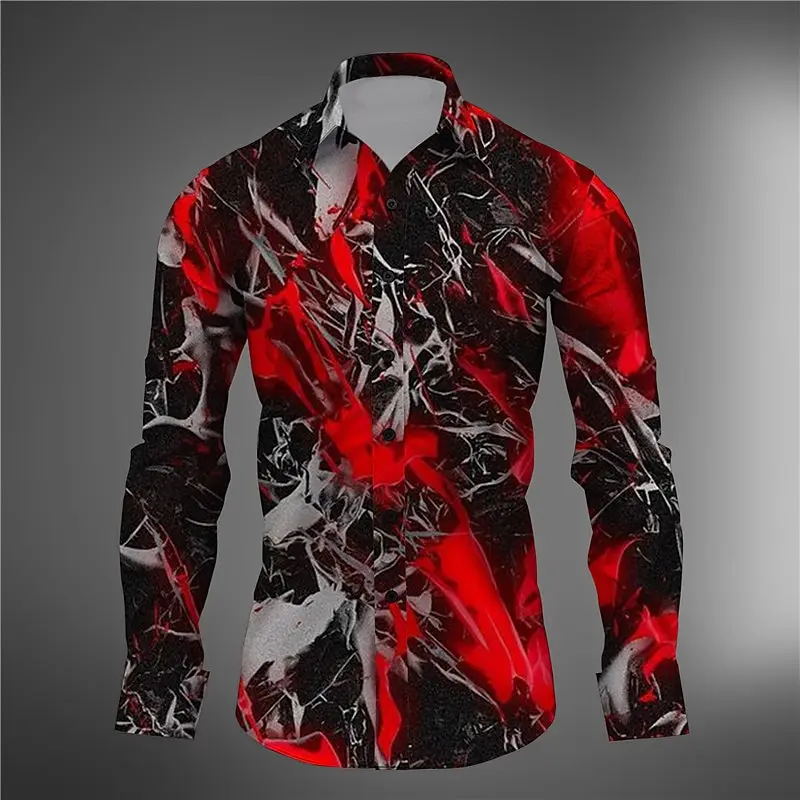 Top Trends: 2024 New Men's Shirt 3d Complex Graffiti Print High Quality Men's Long Sleeved Street Harajuku Blouse Daily Casual Male Clothing Shoppable Styles - Image 5