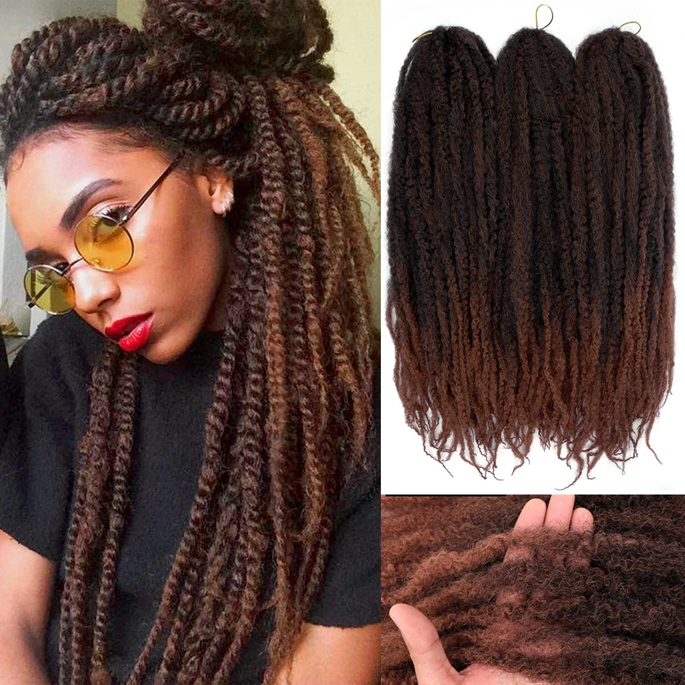 Top Trends: 24&quot; Marley Hair For Braids Afro Kinky Marley Braid Hair Kanekalon Synthetic Bob Marley Ombre Braiding Hair Extensions Easy Braid Shoppable Styles