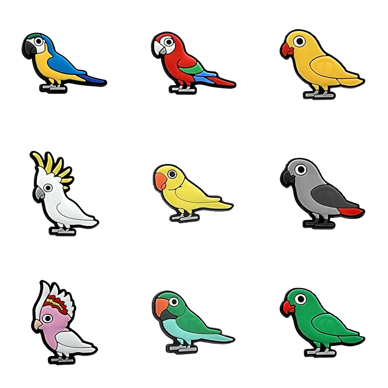 Top Trends: 1Pcs PVC Parrot For Crocs Charms DIY Badge Women Sandals Buckle Kids Pins Decoration Jeans Shoe Accessories Wristbands Wholesale Shoppable Styles