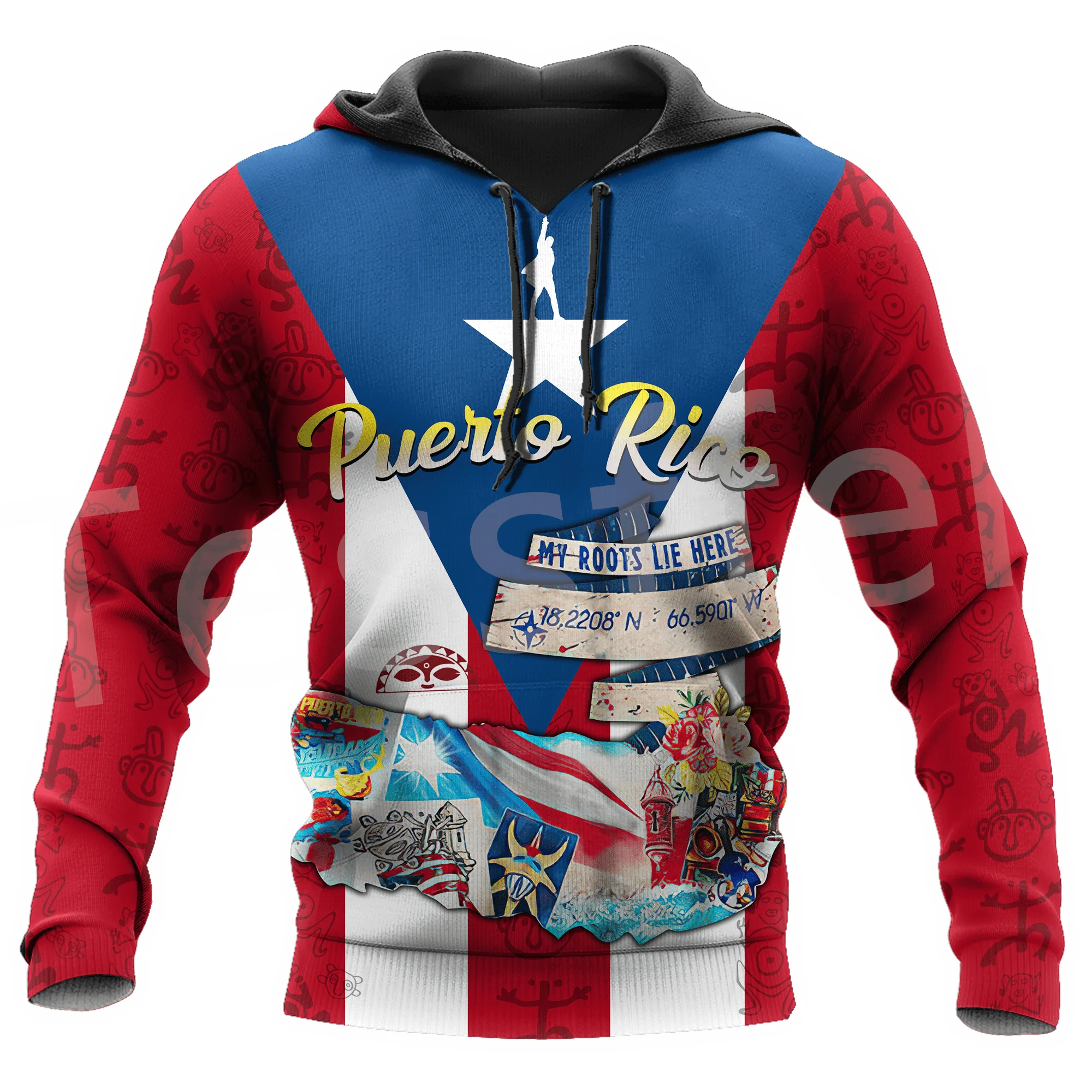 Top Trends: Boricua Country Flag Puerto Rico Taino Tattoo Caribbean Sea Retro Tracksuit 3DPrint Men / Women Casual Funny Jacket Zip Hoodies A9 Shoppable Styles