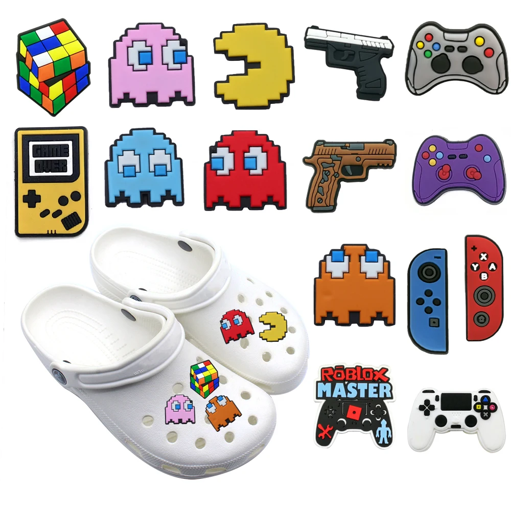 Top Trends: 1pcs Game Series PVC Shoe Charms Accessories Fit Clog Sandals Wristband Garden Shoe Decoration Kids Party Gifts Wholesale Shoppable Styles