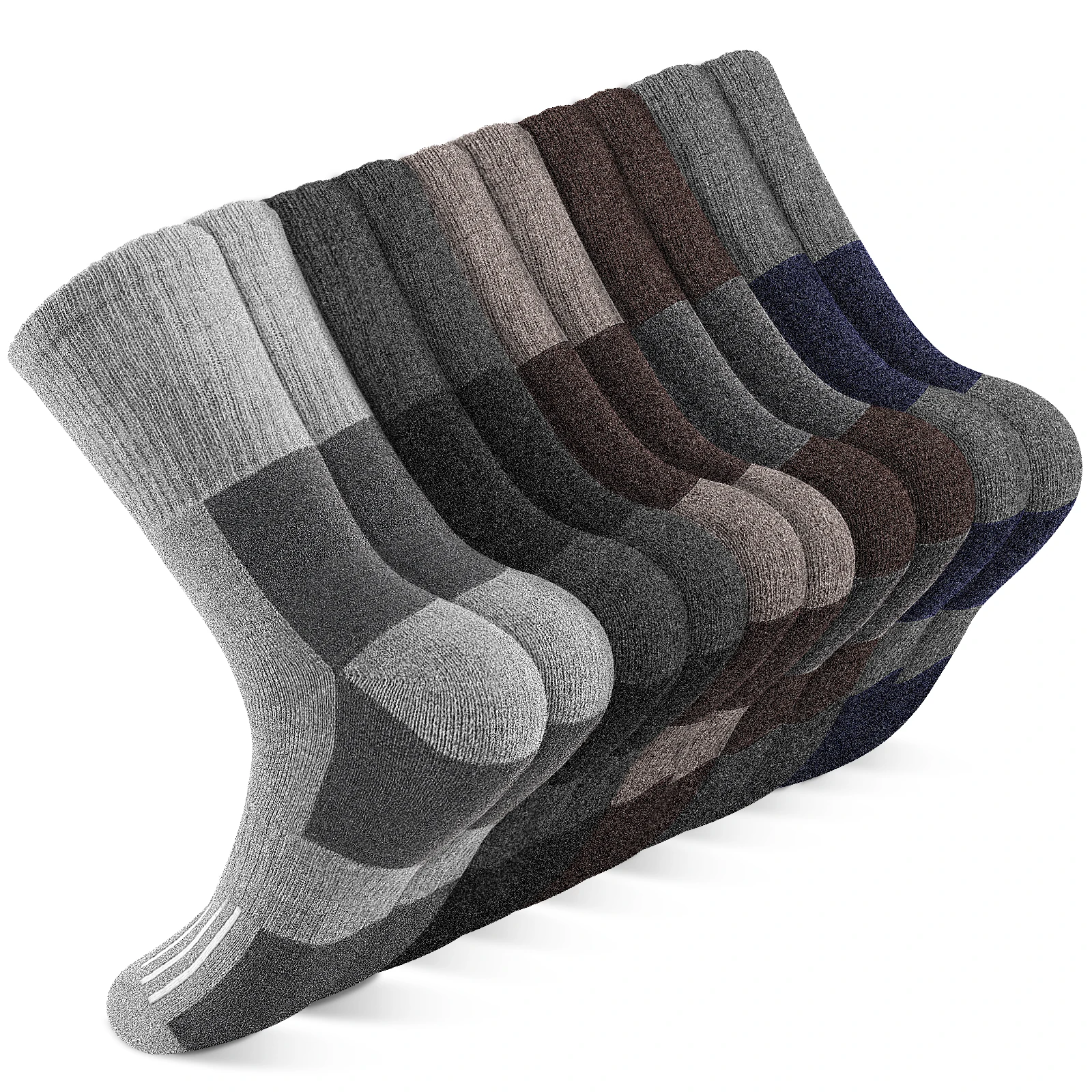 Top Trends: SIMIYA 5 Pairs Merino Wool Socks For Men Warm Thermal Winter Socks Non-Slip Hiking Socks Breathable Crew Socks For Cold Weather Shoppable Styles - Image 2