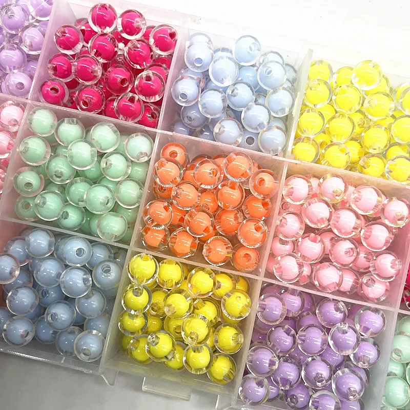 Top Trends: 50pcs 8mm Round Transparent Acrylic Beads Loose Spacer Beads For Jewelry Making DIY Handmade Accessories Shoppable Styles