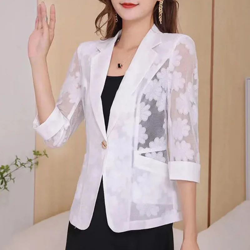 Top Trends: Elegant Solid Color Button Spliced All-match Shirt Women Clothing 2023 Summer New Oversized Casual Tops Loose Office Lady Blouse Shoppable Styles - Image 3