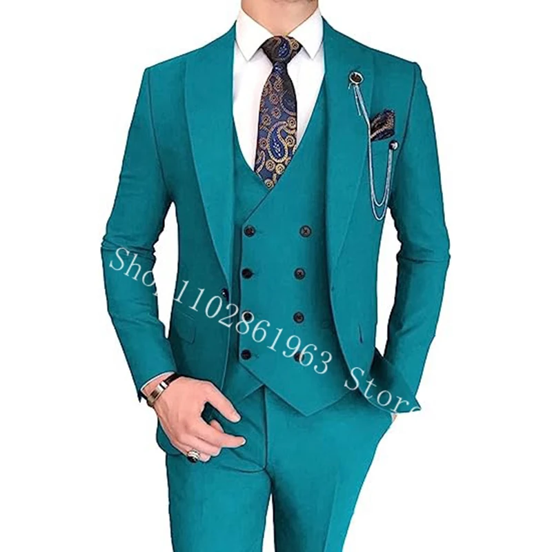 Top Trends: 2023 Tailor Made Men Suits Slim Fit Peak Lapel 3 Pieces Best Men Groom Tuexdos For Wedding Blazer+ Vest+ Pants Costume Homme Shoppable Styles - Image 4