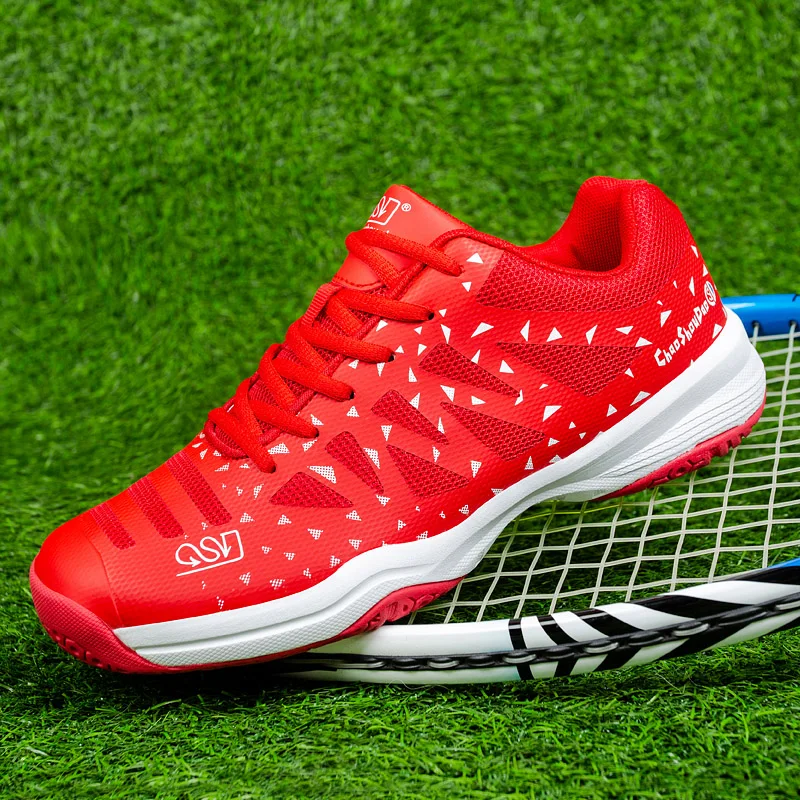 Top Trends: 2023 Fashion Red Tennis Shoes For Men Brand Professional Badminton Shoes Female Tennis Sneakers Breathable Volleyball Shoes Man Shoppable Styles